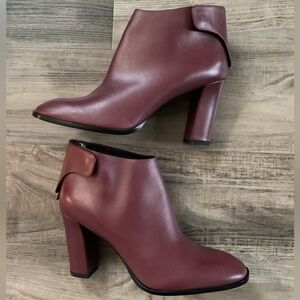 Via Spiga Aston Terracotta Red Ankle Heel Bootie Women Sz 9. RV $350